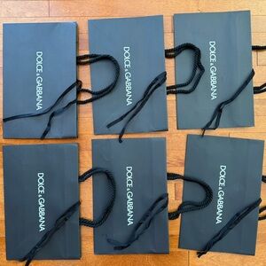 Bundle of (6) Dolce & Gabbana paper Shopping Bags rope handle 15.5”x10”x5” new